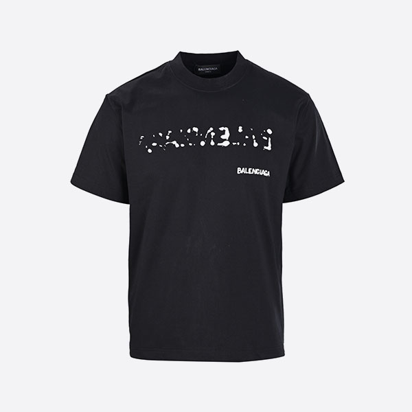 手描きバレンシアガTシャツ ラージフィット ブラック
