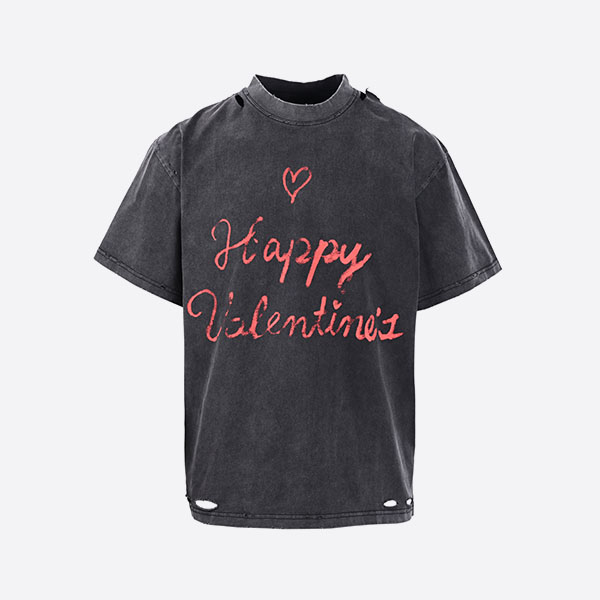 バレンシアガ リップスティック バレンタイン Tシャツ オーバーサイズ ブラック フェード