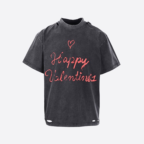 バレンシアガ リップスティック バレンタイン Tシャツ オーバーサイズ ブラック フェード