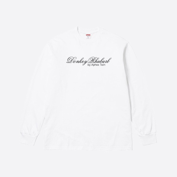 シュプリーム x エイフェックス・ツイン ドンキー ルバーブ L/S Tシャツ ホワイト