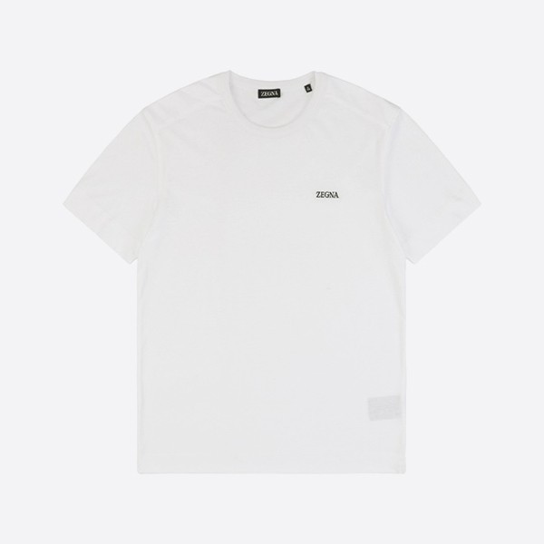 ゼニア オプティカル ホワイト コットン Tシャツ