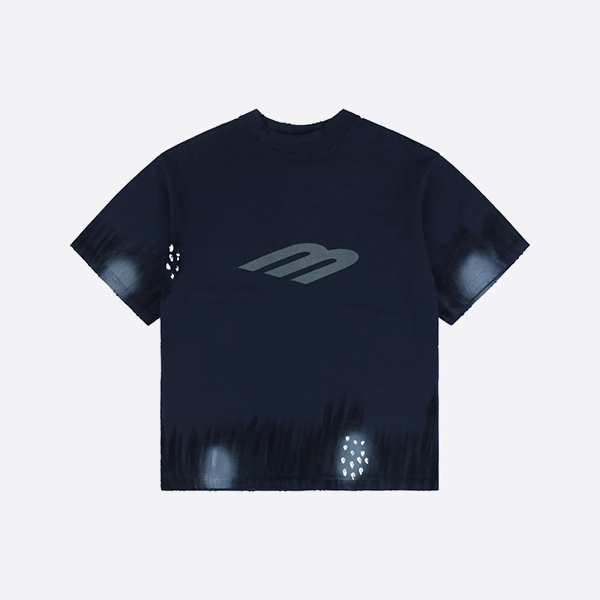 バレンシアガ 3B スポーツアイコン オーバーサイズ グラフィック Tシャツ（ネイビー）