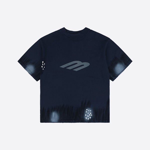 バレンシアガ 3B スポーツアイコン オーバーサイズ グラフィック Tシャツ（ネイビー）