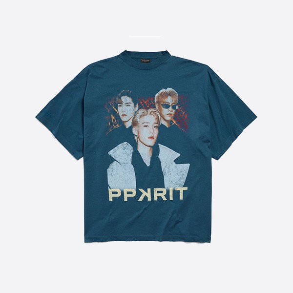 バレンシアガ PP Krit オーバーサイズTシャツ（ダークブルー）