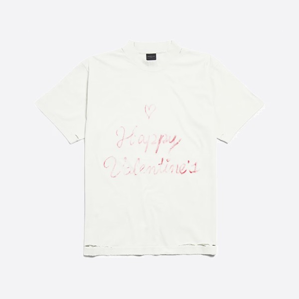 バレンシアガ リップスティック バレンタイン Tシャツ ホワイト
