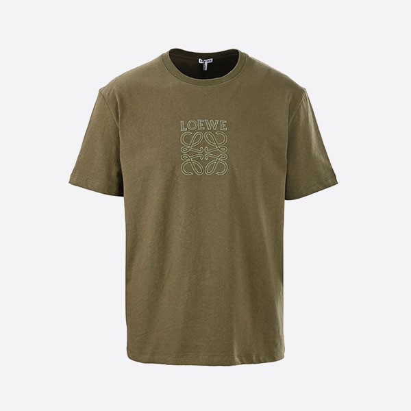 ロエベ アナグラム アップリケ リラックスフィット Tシャツ カーキ