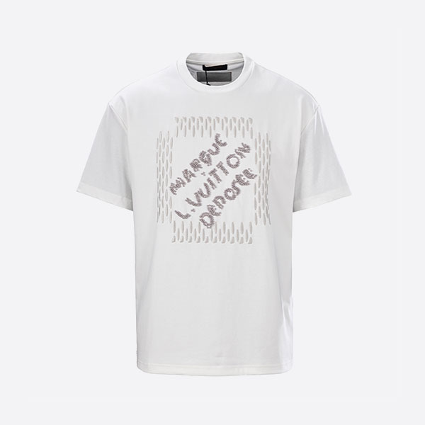 ルイ・ヴィトン 刺繍シグネチャーコットンTシャツ ホワイト