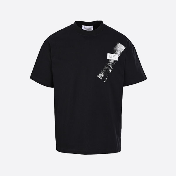 MM6 メゾン マルジェラ テーピングナンバーモチーフTシャツ ブラック