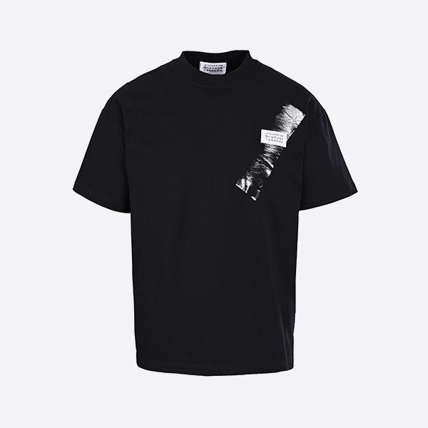 MM6 メゾン マルジェラ テーピングナンバーモチーフTシャツ ブラック