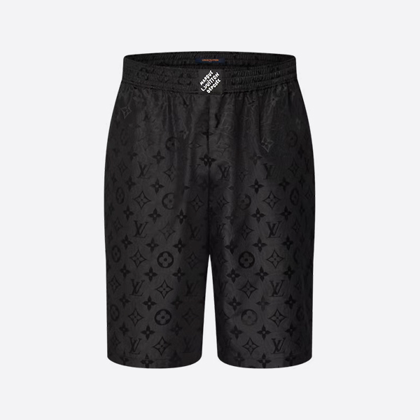 「正規品級」ルイ・ヴィトン モノグラム モアレ ジャカード シルク ショートパンツ ブラック