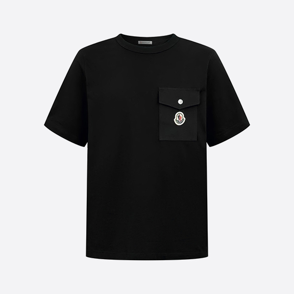 モンクレール フロントポケット ロゴ Tシャツ ブラック