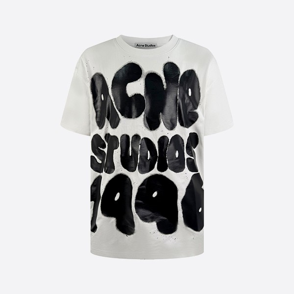 アクネ・ストゥディオズ Tシャツ ロゴ リラックス ユニセックスフィット ホワイト