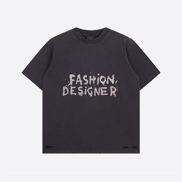 「正規品級」バレンシアガ ファッションデザイナー オーバーサイズTシャツ フェードブラック