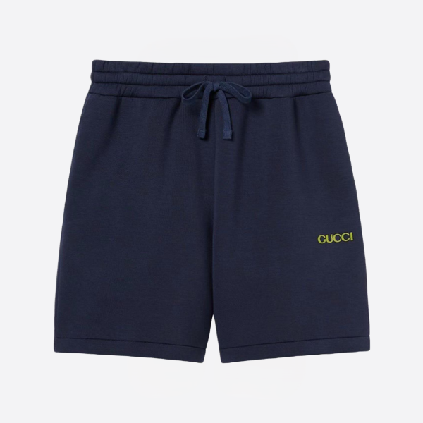 「正規品級」グッチ ジャージー ショーツ（ブルー パッチ付き）
