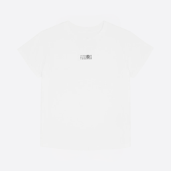 MM6 メゾン・マルジェラ コットン 数字タブ Tシャツ ホワイト