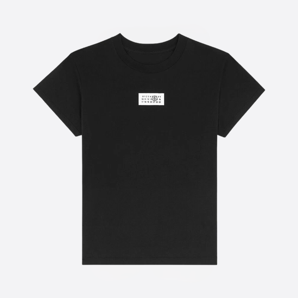 MM6 メゾン・マルジェラ コットン 数字タブ Tシャツ ブラック