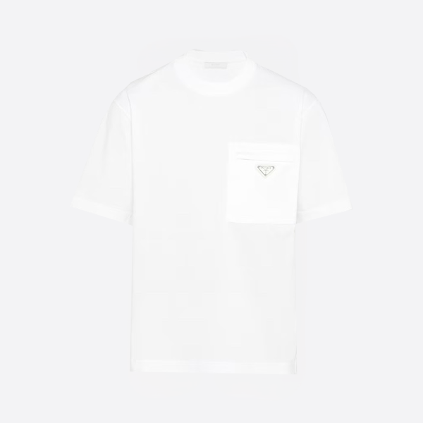 「正規品級」プラダ Re-ナイロン＆ジャージーTシャツ ホワイト