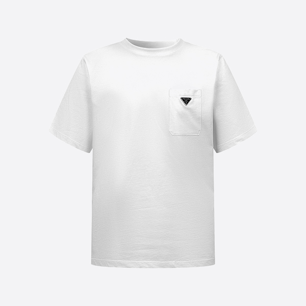 「正規品級」プラダ ポケット ホワイト ジャージー Tシャツ