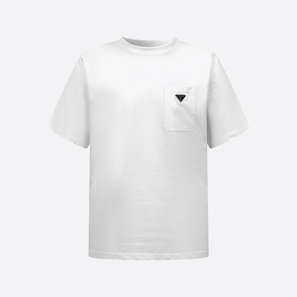 「正規品級」プラダ ポケット ホワイト ジャージー Tシャツ