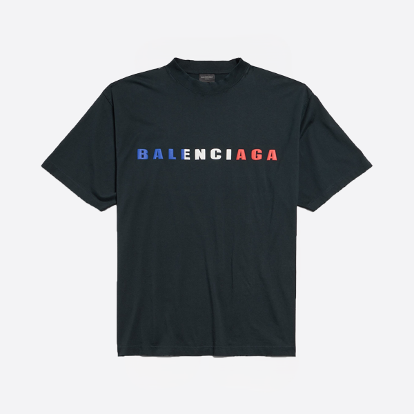 「正規品級」バレンシアガ インターナショナル Tシャツ ミディアムフィット フェードブラック