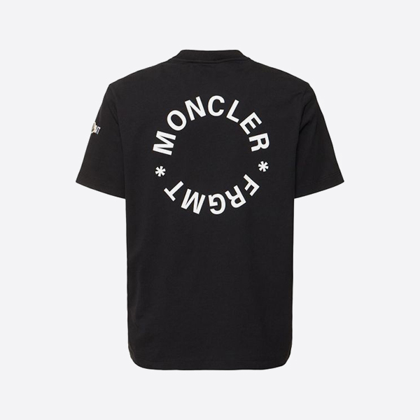 「正規品級」モンクレール x FRGMT マキシロゴ コットンTシャツ ブラック