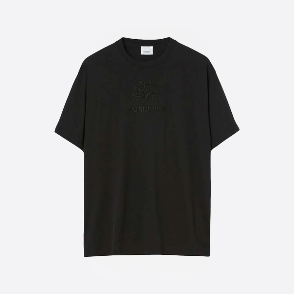「正規品級」バーバリー EKD コットン Tシャツ ブラック