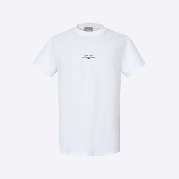 ディオール モンテーニュ Tシャツ、レギュラーフィット ホワイト シルケットコットンジャージー