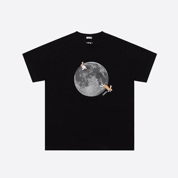 ロエベ ムーン リラックスフィット Tシャツ コットン ブラック