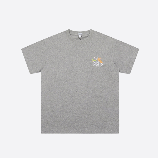 ロエベ ラビット リラックスフィット Tシャツ コットン グレー