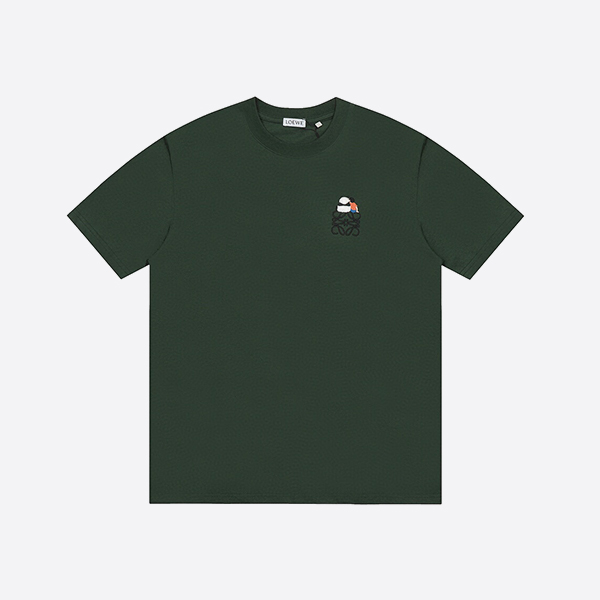 ロエベ ラビット リラックスフィット Tシャツ コットン グリーン