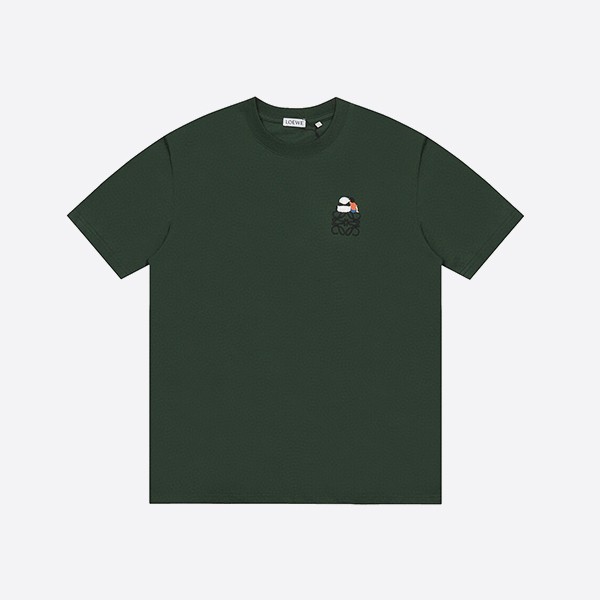 ロエベ ラビット リラックスフィット Tシャツ コットン グリーン