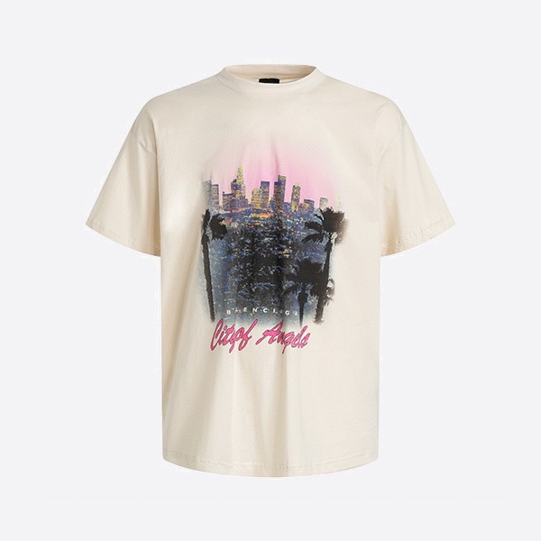 バレンシアガ シティ オブ エンジェルズ Tシャツ ミディアムフィット ダーティホワイト