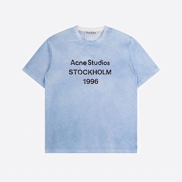 アクネ ストゥディオズ ロゴ Tシャツ リラックスフィット ダスティブルー