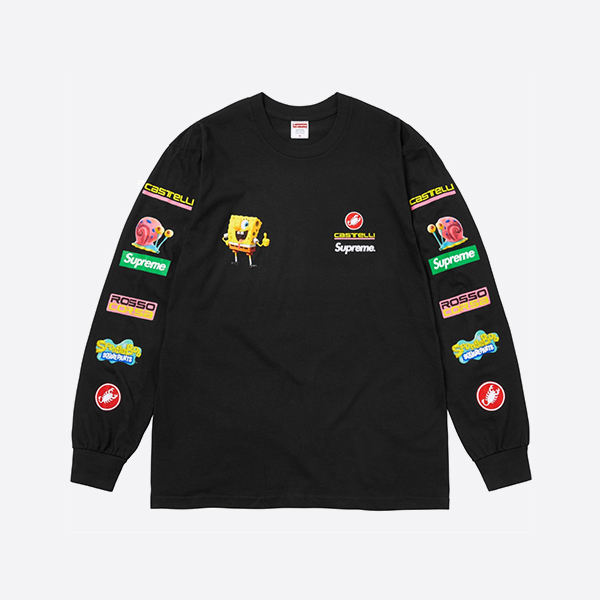 シュプリーム x スポンジ・ボブ カステッリ L/S Tシャツ ブラック