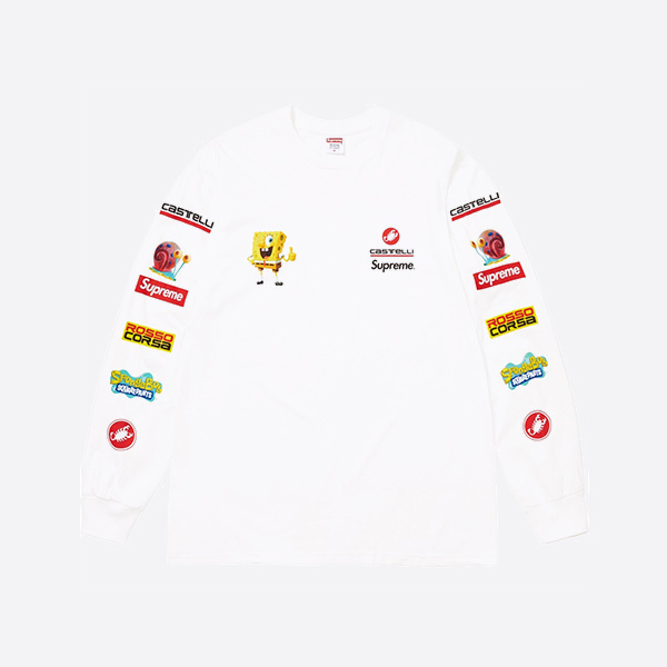 シュプリーム x スポンジ・ボブ カステッリ L/S Tシャツ ホワイト