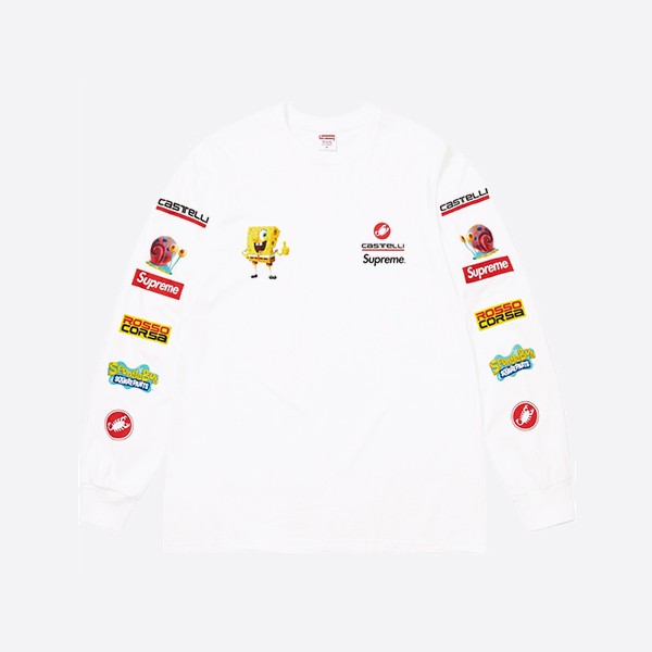 シュプリーム x スポンジ・ボブ カステッリ L/S Tシャツ ホワイト