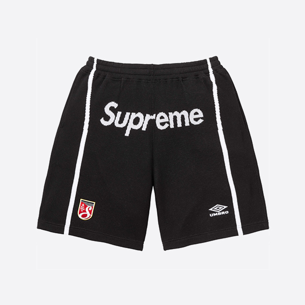 シュプリーム x アンブロ ニット サッカーショーツ ブラック