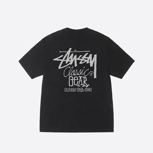 ステューシー クラシックギア ピグメントダイTシャツ ブラック