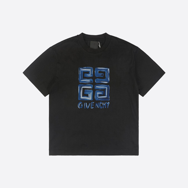 ジバンシィ 4G ロゴ スリム Tシャツ ブラック ブルー