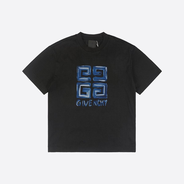 ジバンシィ 4G ロゴ スリム Tシャツ ブラック ブルー