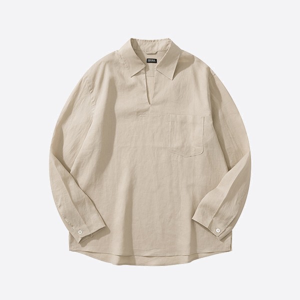 ゼニア クロスオーバー ブレンド ポロシャツ SS25 ニュートラル