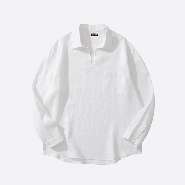 ゼニア クロスオーバー ブレンド ポロシャツ SS25 ホワイト