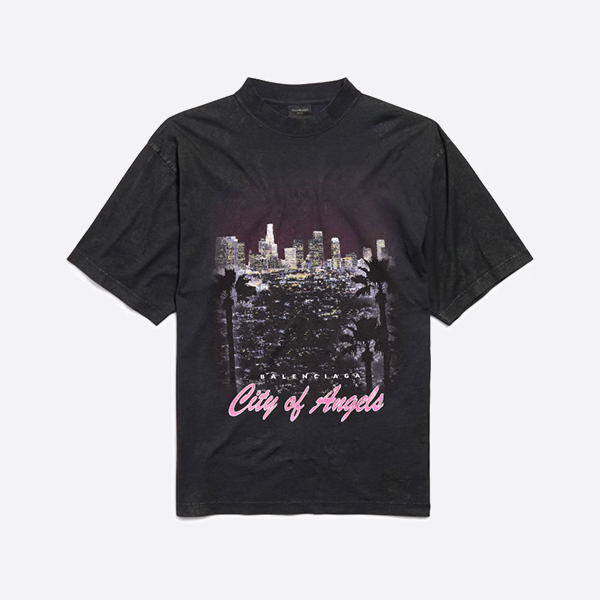 バレンシアガ シティ オブ エンジェル シュランクTシャツ（フェードブラック）