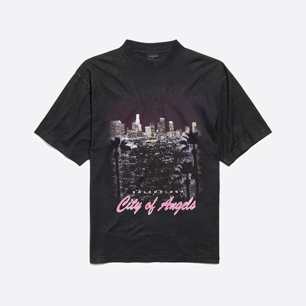 バレンシアガ シティ オブ エンジェル シュランクTシャツ（フェードブラック）