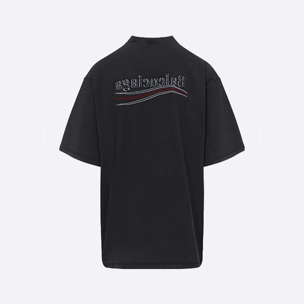 バレンシアガ ポリティカル キャンペーン インサイドアウト Tシャツ ラージフィット ブラック