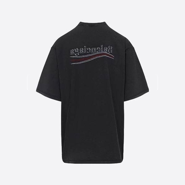 バレンシアガ ポリティカル キャンペーン インサイドアウト Tシャツ ラージフィット ブラック