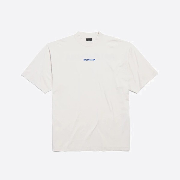 バレンシアガ バックTシャツ ミディアムフィット ダーティホワイト/ブルー
