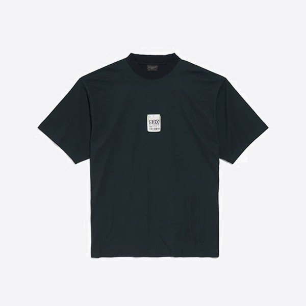 バレンシアガ エアポートタグ Tシャツ ミディアムフィット ブラック