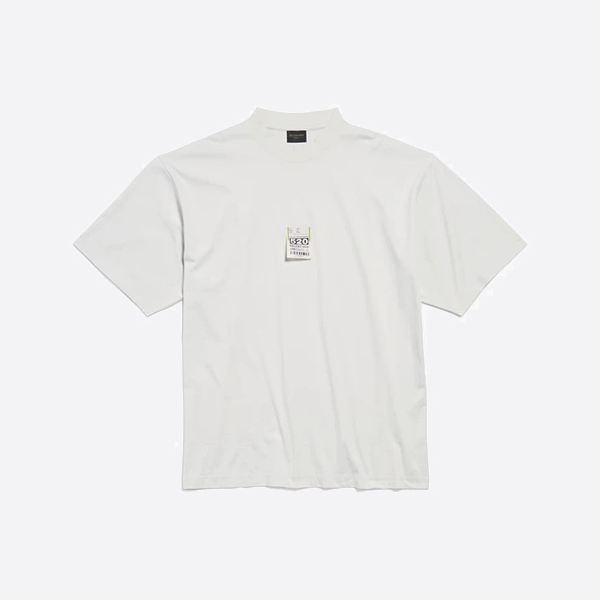 バレンシアガ エアポートタグ Tシャツ ミディアムフィット ホワイト