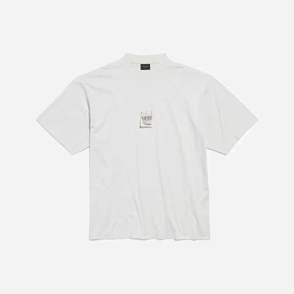 バレンシアガ エアポートタグ Tシャツ ミディアムフィット ホワイト